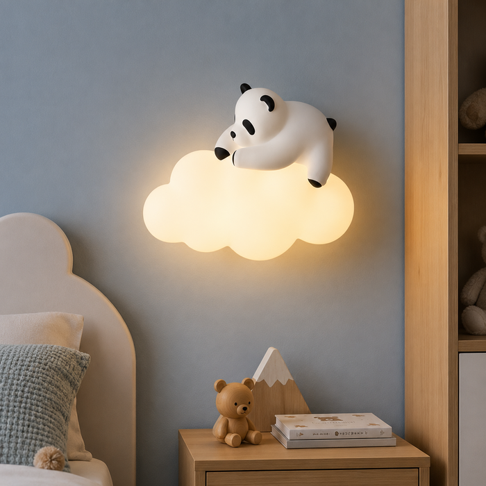 Applique Murale Veilleuse Panda Nuage LED Enfant Braga