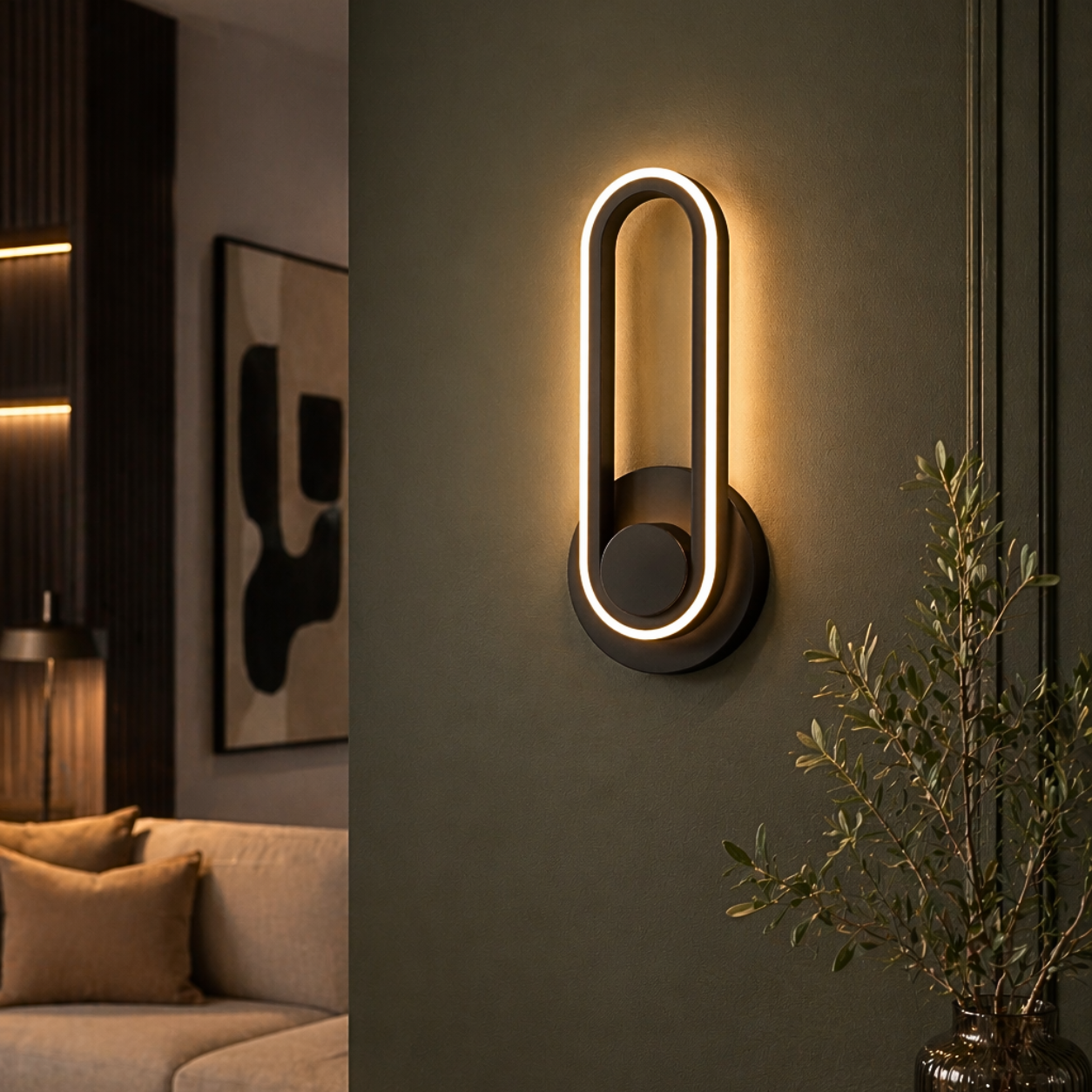 Applique Murale Ovale Rotative Design Moderne