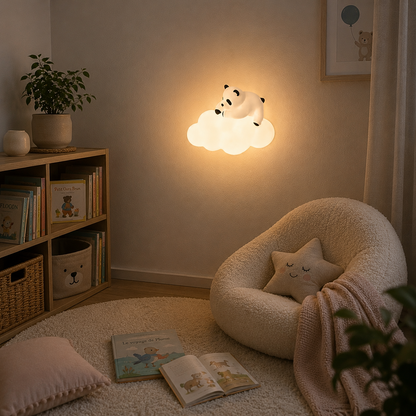 Applique Murale Enfance Veilleuse Panda Nuage LED