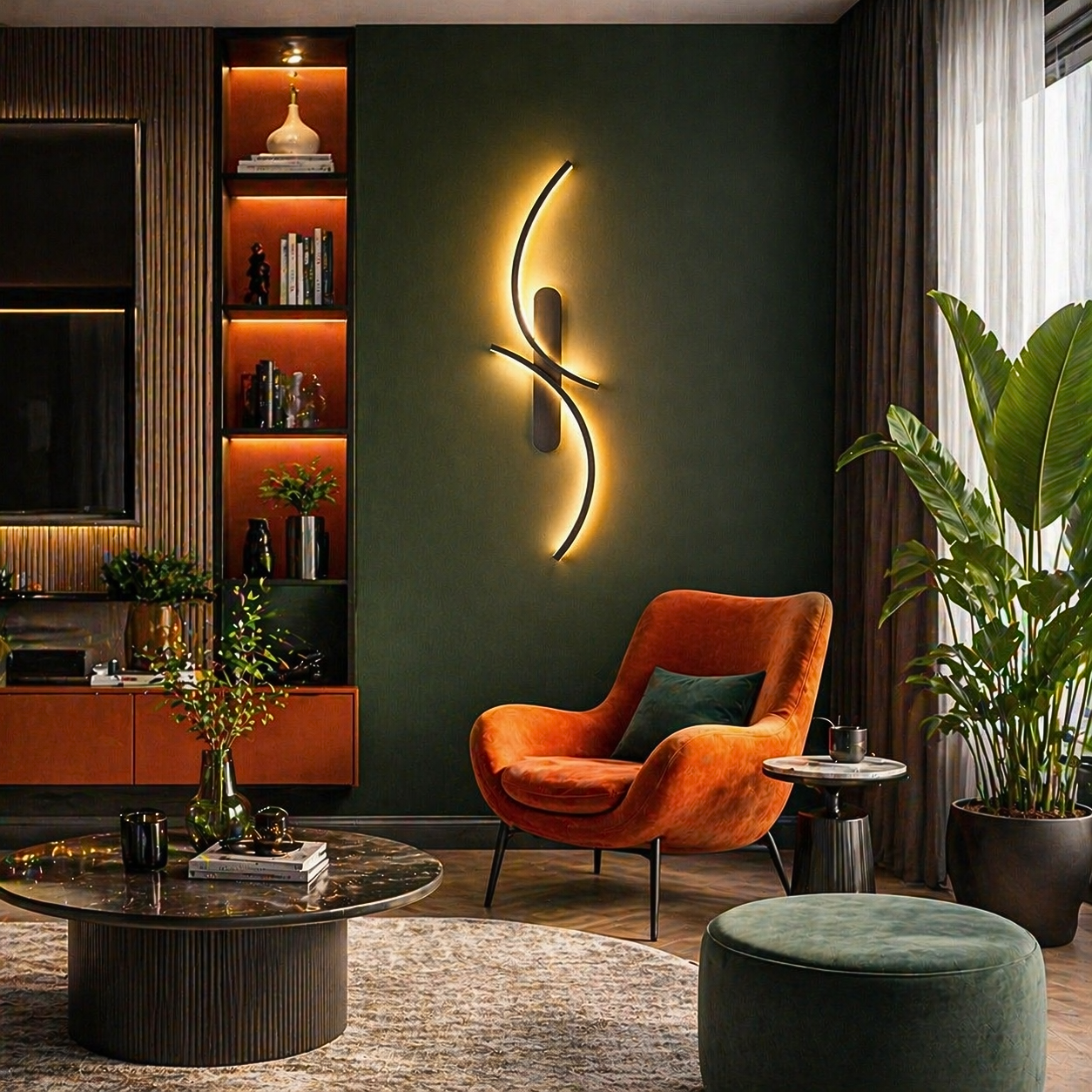 Applique Murale Design Courbe Moderne
