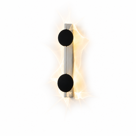 Applique Murale Double Sphère Noir et Doré