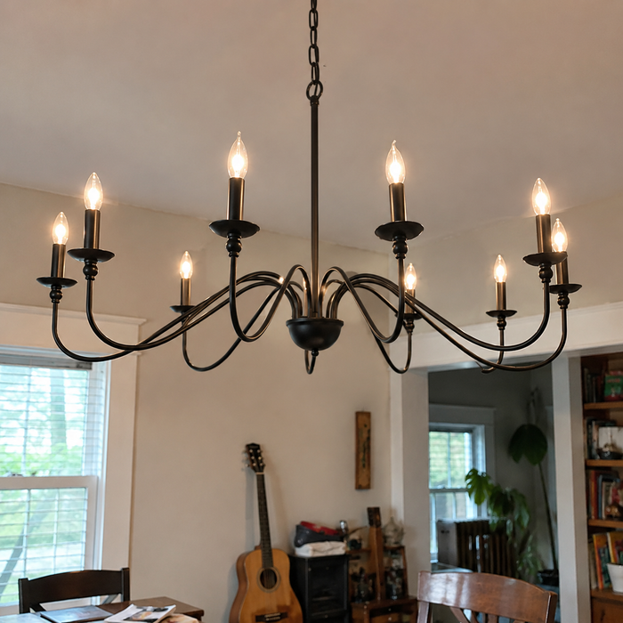 Lustre Chandelier Vintage Noir et Or Ceros