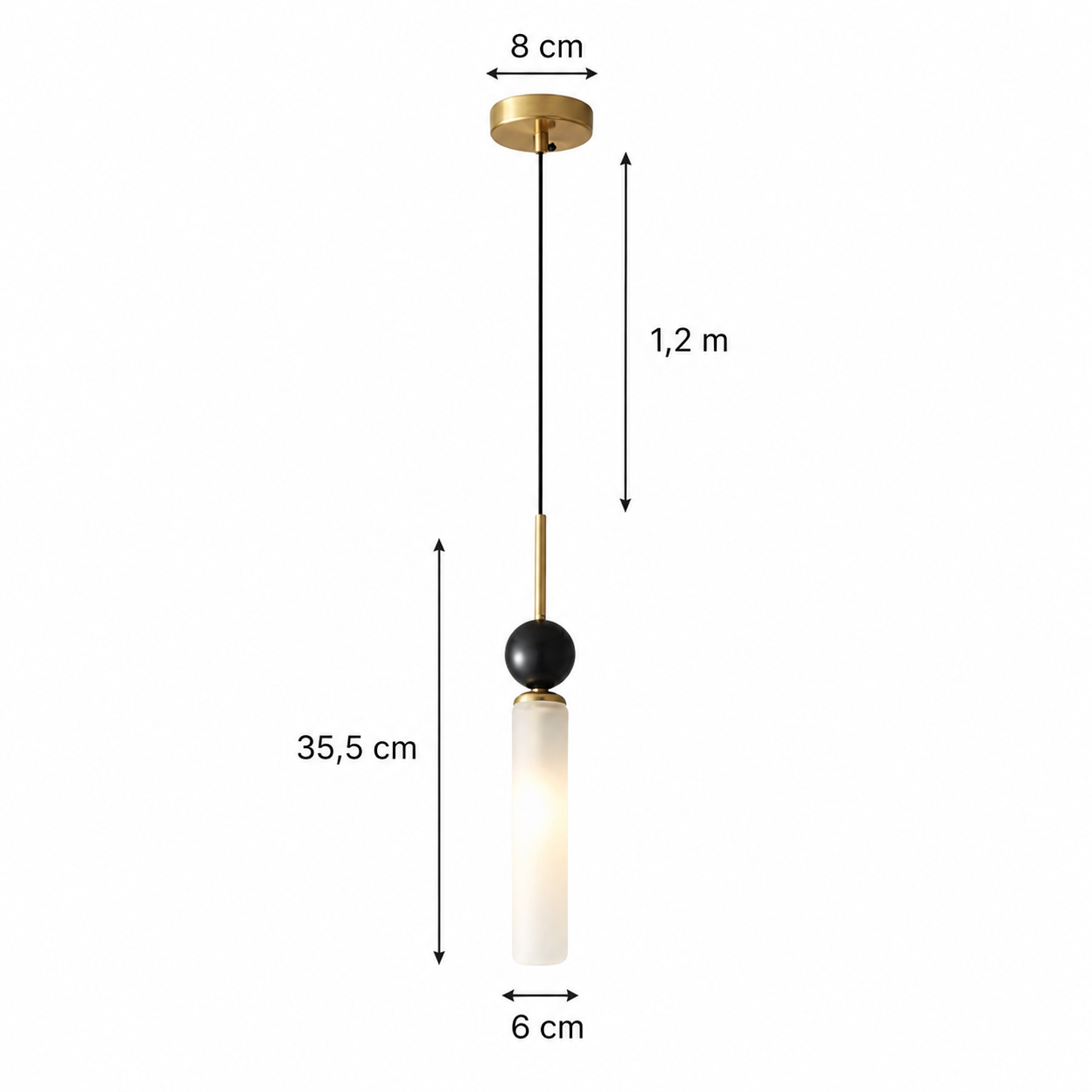 Suspension Moderne Noire & Blanc