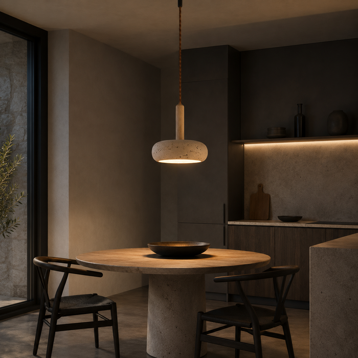 Suspension Japandi Pierre Naturelle Beige Talvo