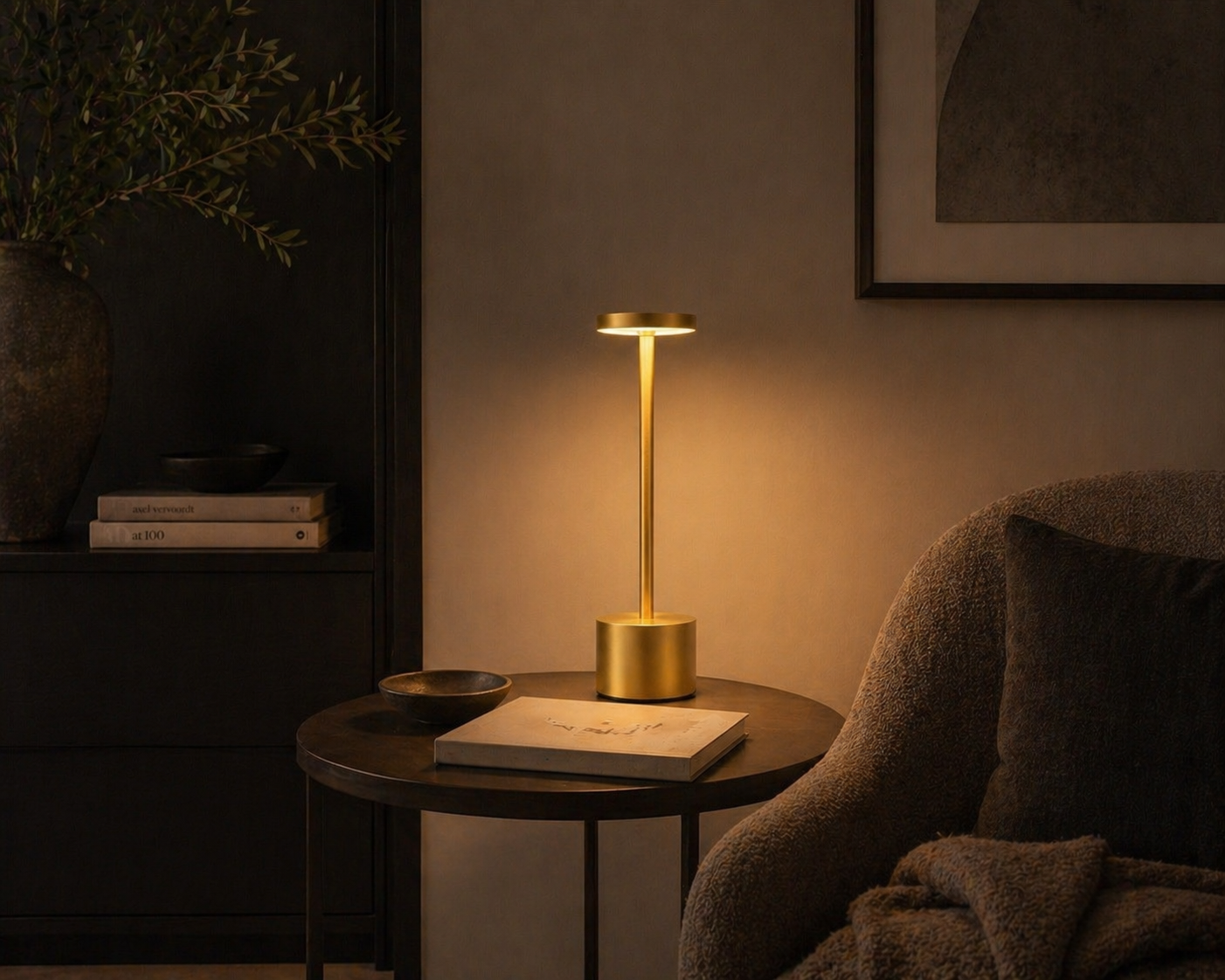 Lampe À Poser LED Design Doré