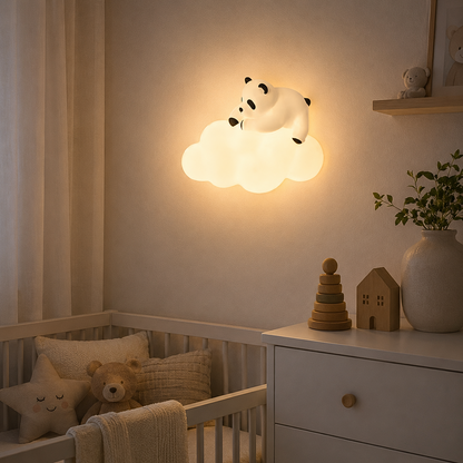 Applique Murale Enfance Veilleuse Panda Nuage LED