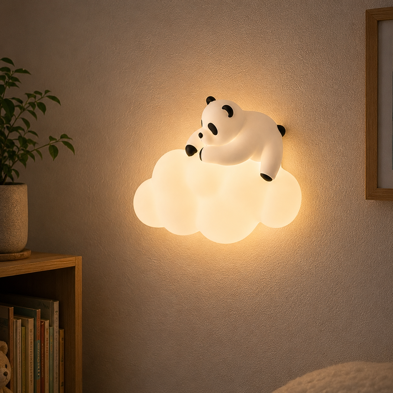 Applique Murale Enfance Veilleuse Panda Nuage LED