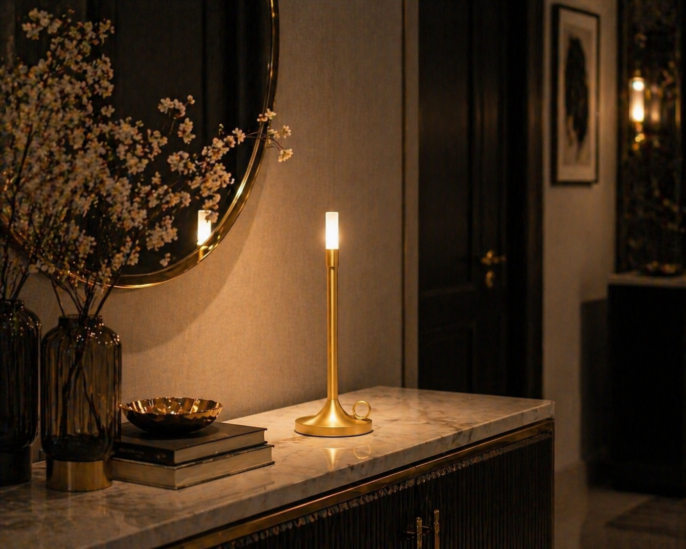Lampe À Poser Effet Bougie