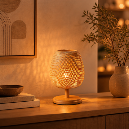 Lampe À Poser Design Original Bois