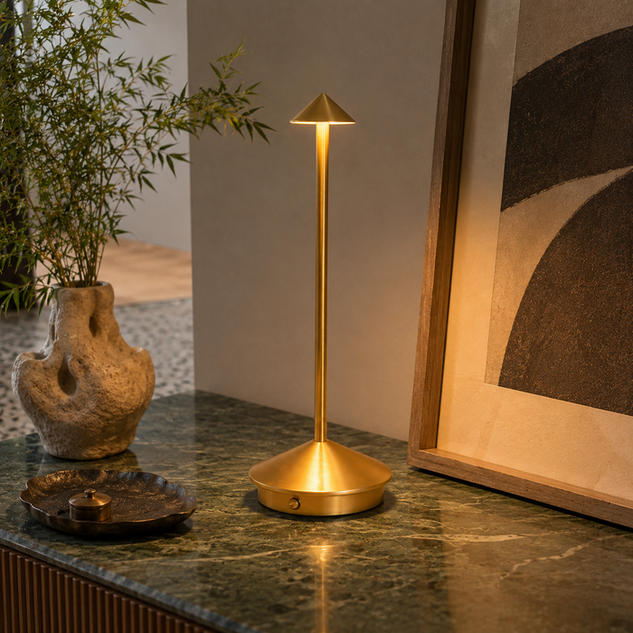 Lampe à Poser LED Sans Fil Métal et Acrylique Sculo