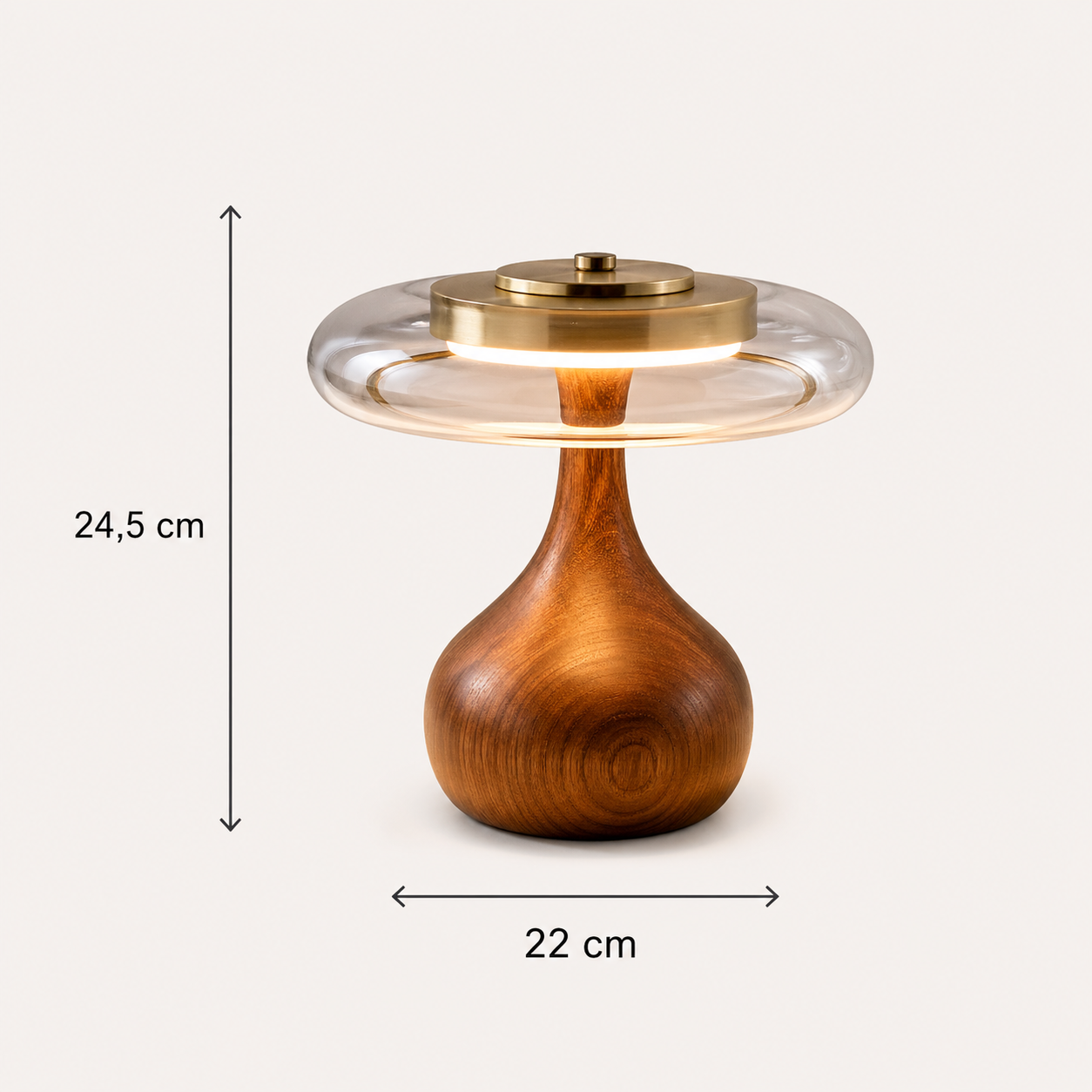 Lampe À Poser Vintage Design Bois et Verre