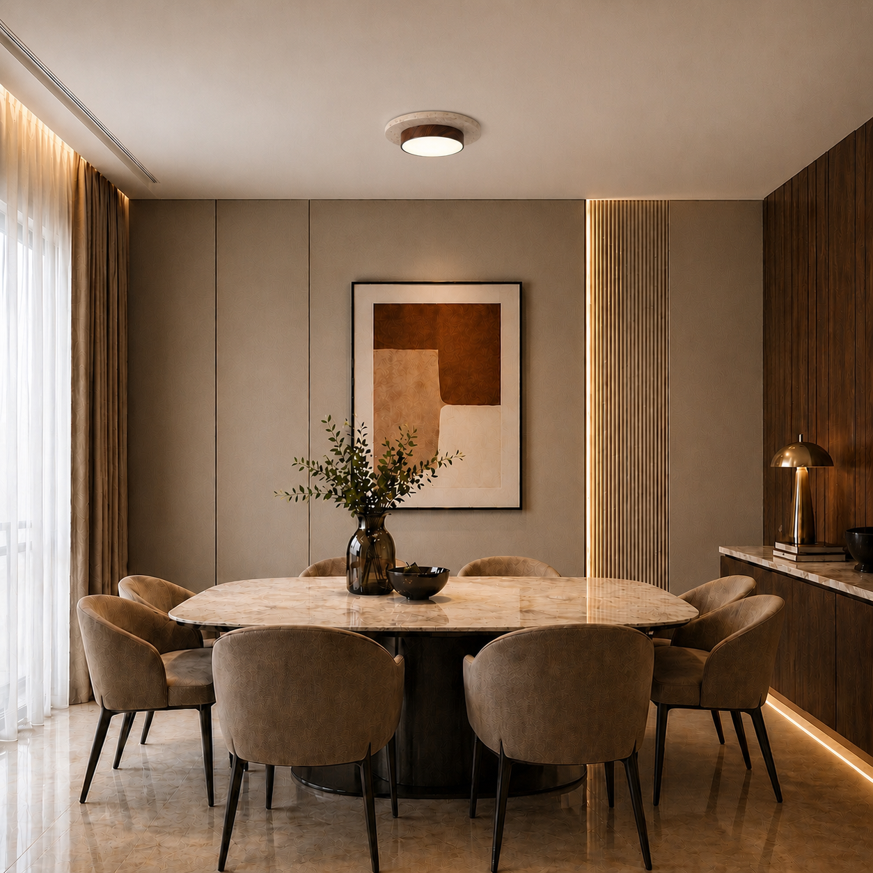 Plafonnier en Pierre Moderne