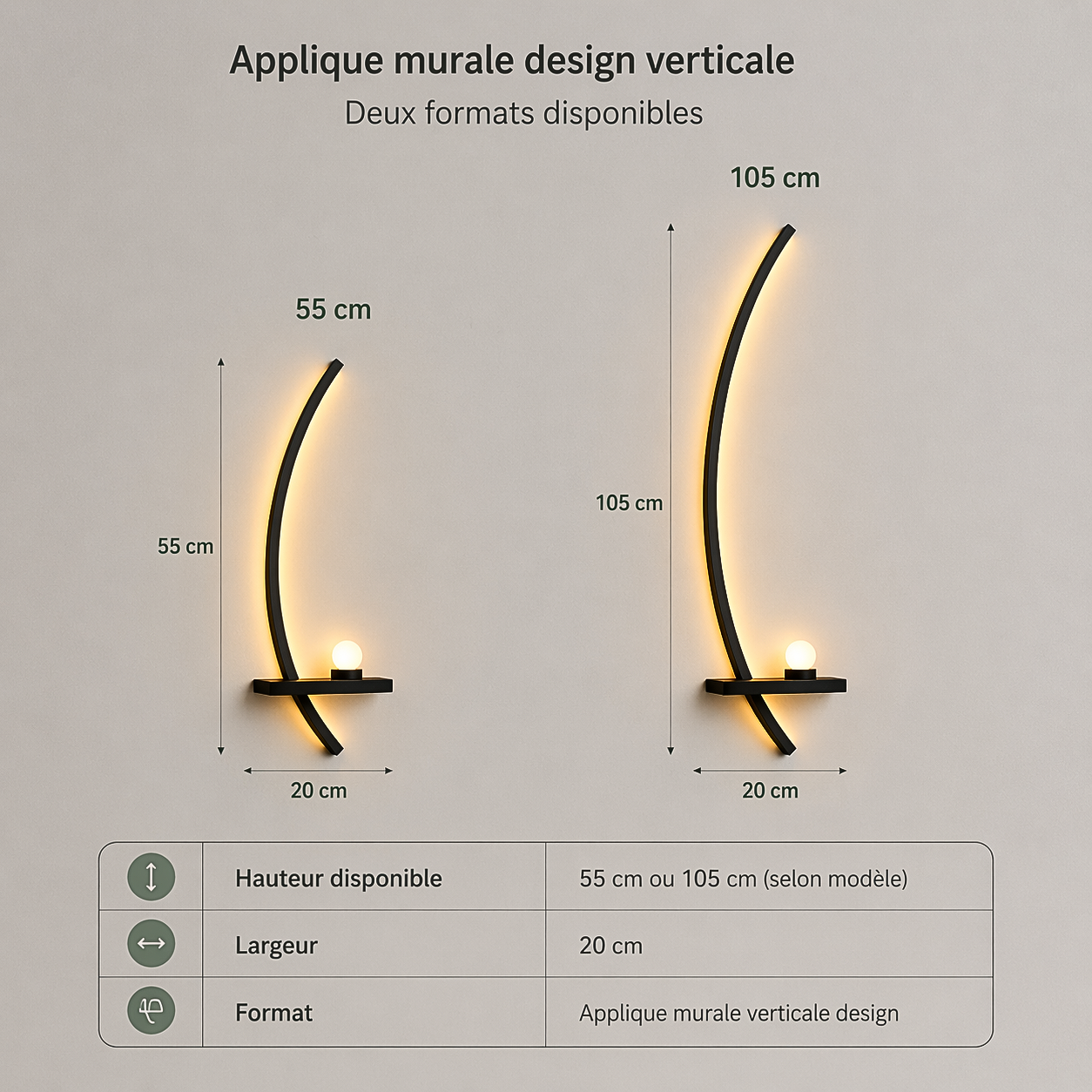 Applique Murale Design Arc Moderne