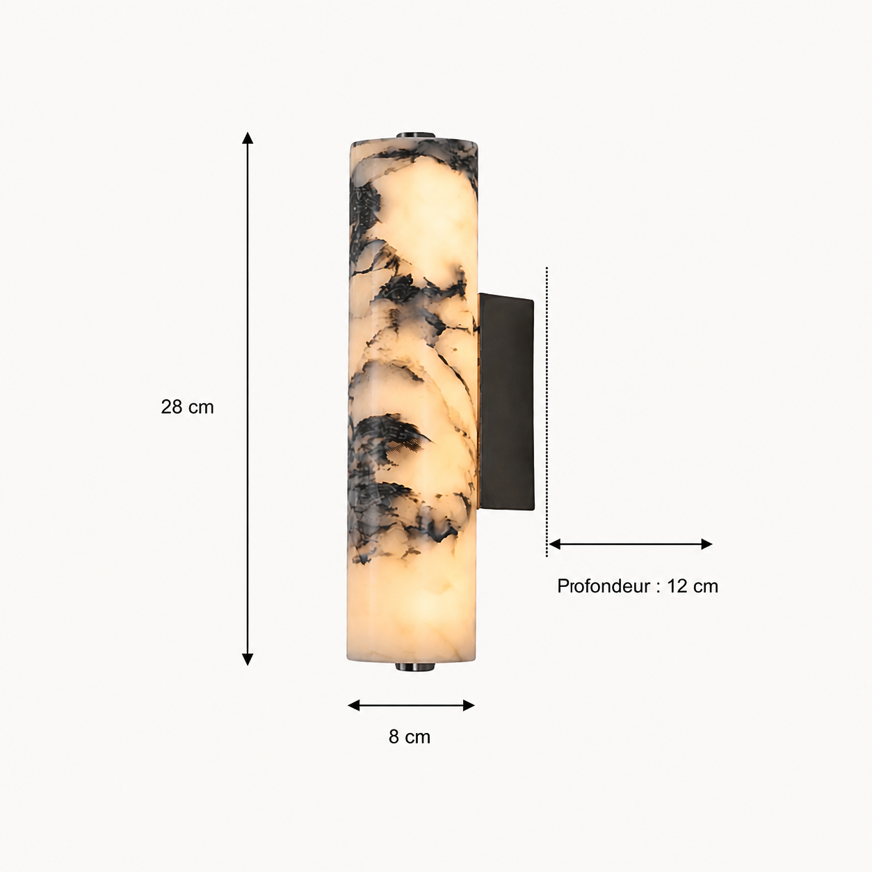 Applique Murale Marbre Tube Moderne