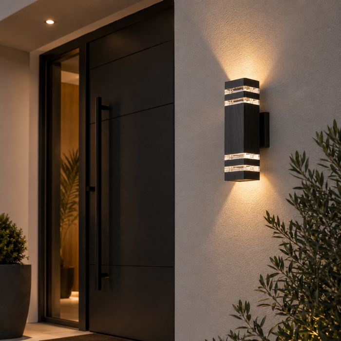 Applique Murale Extérieure Design Architectural Double Faisceau Kelto