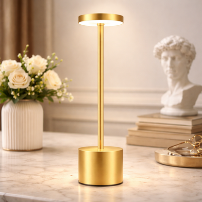 Lampe À Poser LED Design Doré