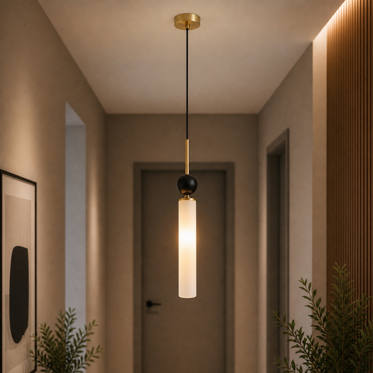 Suspension Moderne Noire & Blanc