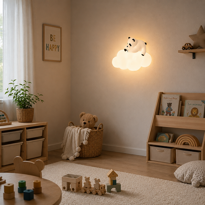 Applique Murale Enfance Veilleuse Panda Nuage LED