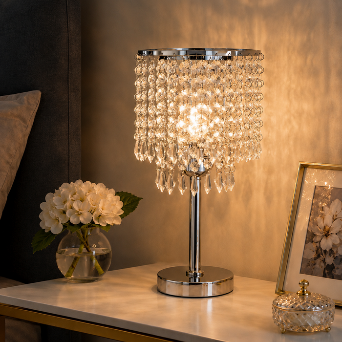 Lampe à Poser Cylindrique Verre Fumé Alara
