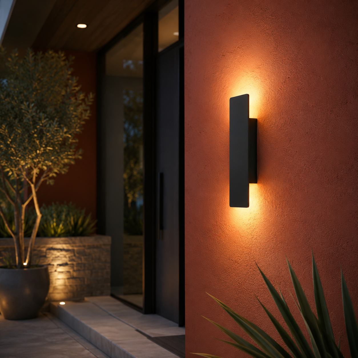 Applique Murale Extérieur Noir LED
