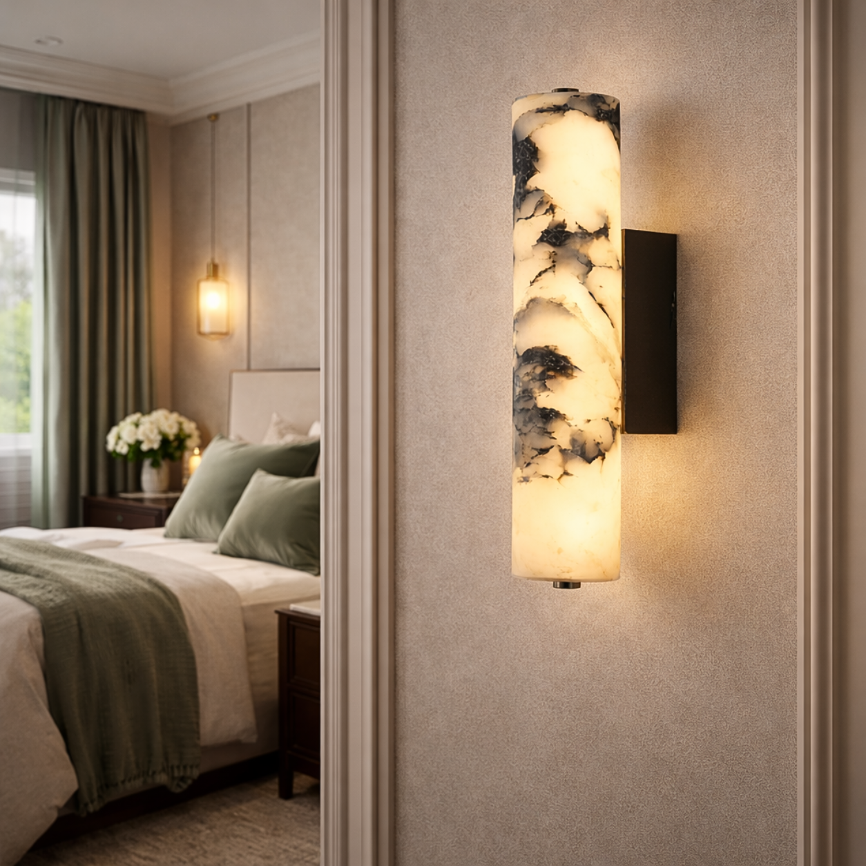 Applique Murale Marbre Tube Moderne