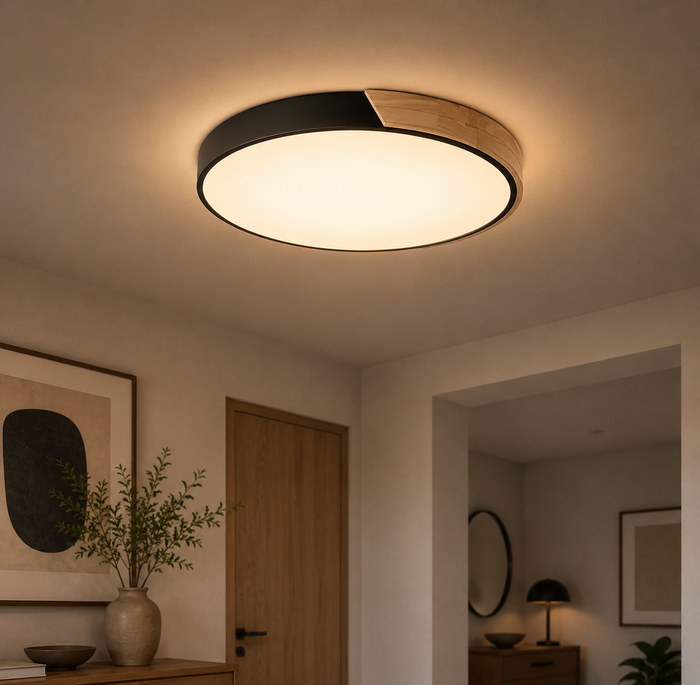 Plafonnier Rond Extra-Plat Style Scandinave Torvi